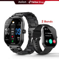 Silicone Smart Watch - Business Style Wearable Device, 2.01" HD Curved Touchscreen Smartwatch, Bluetooth Calling, AI Voice Assistant, IP68 Waterproof, 100+ Sports Tracking Modes, Health & Fitness Tracker, Android & iOS Compatible, Father's Day Gift
