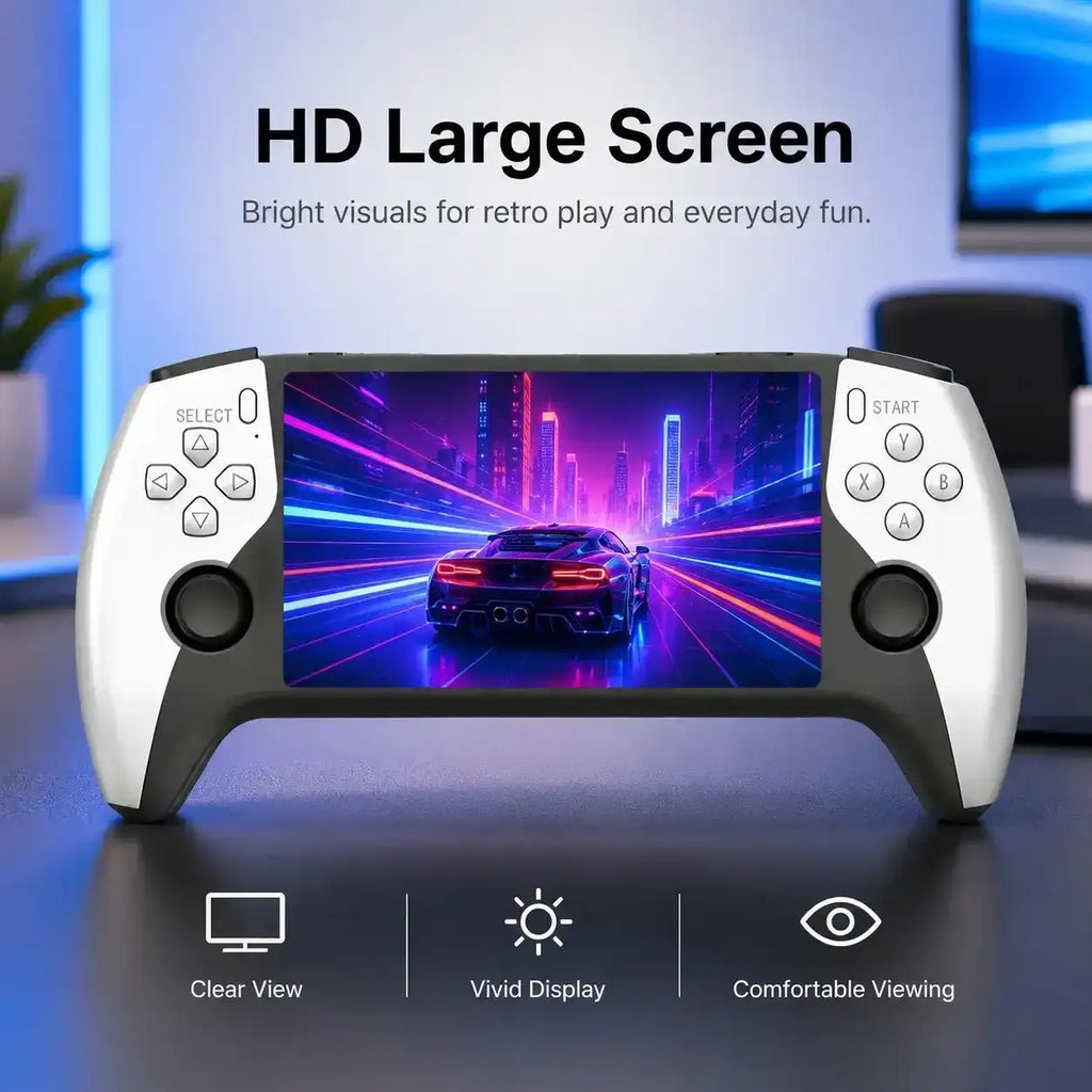 New Sf3500 Portable Handheld Game Console, 5-Inch IPS HD Screen, Retro Arcade Simulator, Dual Player, TV Compatible, Rechargeable, Comfort Grip, Video Game Console