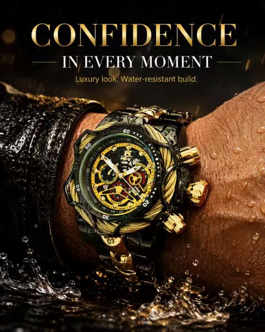 Luxury Men's High End Fashionable Stylish Quartz Watches Analog Watch High Aesthetic Light Luxury Fashion Casual Versatile Punk Style Stainless Steel Large Dial Gift Box Included