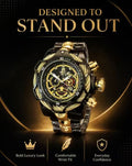 Luxury Men's High End Fashionable Stylish Quartz Watches Analog Watch High Aesthetic Light Luxury Fashion Casual Versatile Punk Style Stainless Steel Large Dial Gift Box Included