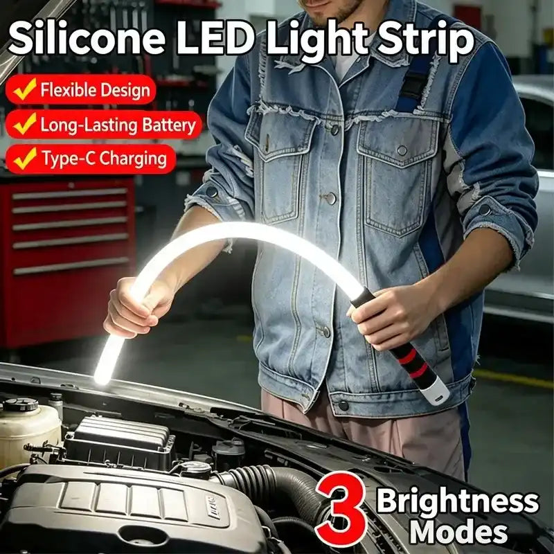 27" Bendable LED Flashlight Stick - Rechargeable High Lumen Hands-Free Work Light, Cars Accessories, Mechanic Stuff, Tools and Gadgets for Car Repair, Garage, Emergency Use (Flash Lights & Lighting)