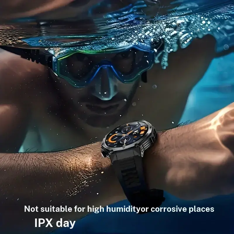 2026 Manly Style Sporty Tech Smart Watch with LED Lights - Men's Accessories, Cool Gadgets, Wireless Calls, Message Reminders, Voice Assistant, Weather Push, Stopwatch Timer, Unique Gifts for Man Compatible with iPhone & Android, Back to School Haul