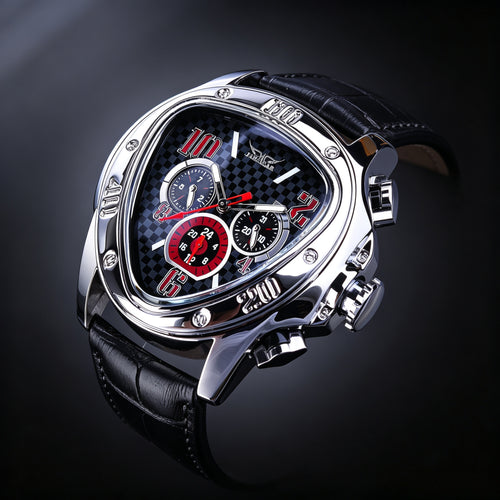 JARAGAR Men's Fashion Casual Heart-Shaped Triangle Automatic Mechanical Watch