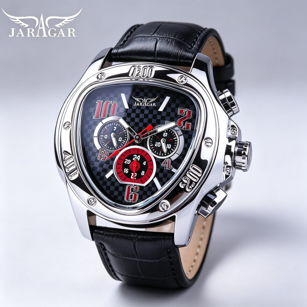 JARAGAR Men's Fashion Casual Heart-Shaped Triangle Automatic Mechanical Watch