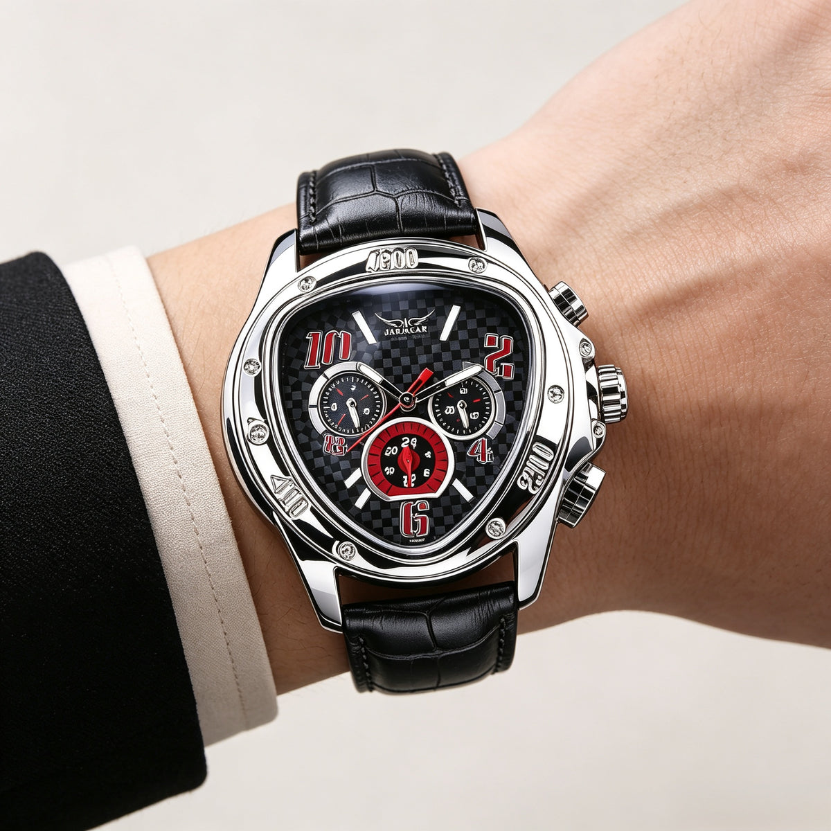 JARAGAR Men's Fashion Casual Heart-Shaped Triangle Automatic Mechanical Watch