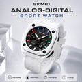 Men's Casual Quartz Analog-Digital Plastic Sport Watch - 30M-50M Waterproof, Chronograph, Luminous Light, Multiple Time Zones, Alarm, TPU Strap, Wearable Tech, Men's Accessories, Mens Gifts