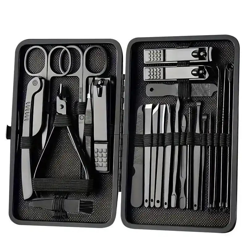 Premium -24-Piece Nail Clipper & Grooming Kit - Professional Manicure Pedicure Tools with Travel Case - Nail Supplies for Men - Ideal Mens Gifts, Birthday Gifts for Boyfriend, Daily Use
