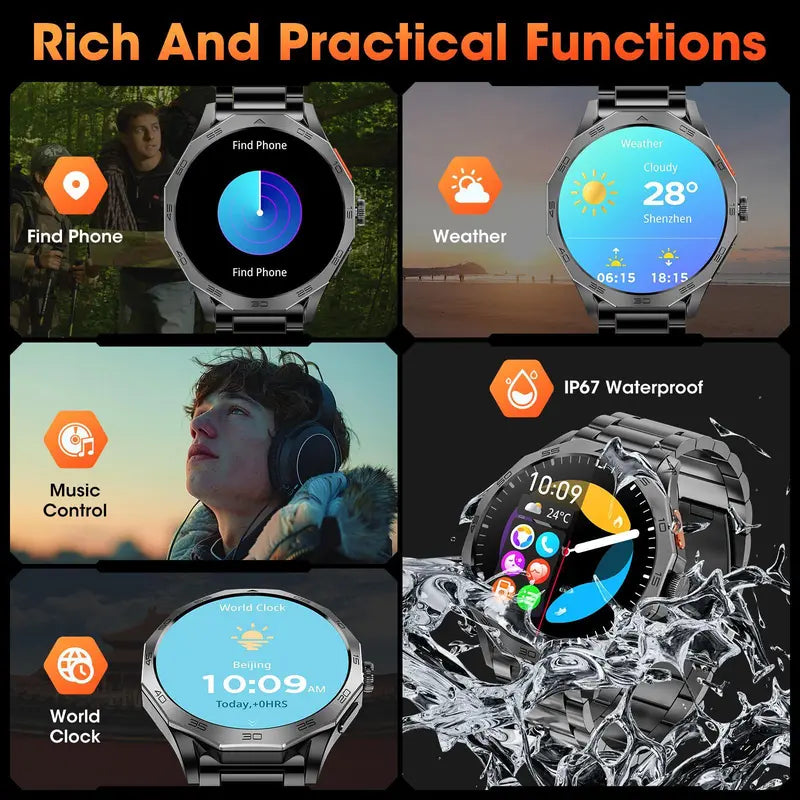 Multifunctional Smartwatch, Fashion Digital Sports Watch for Women and Men, Smart Watch for Android, Waterproof Fitness Smartwatches
