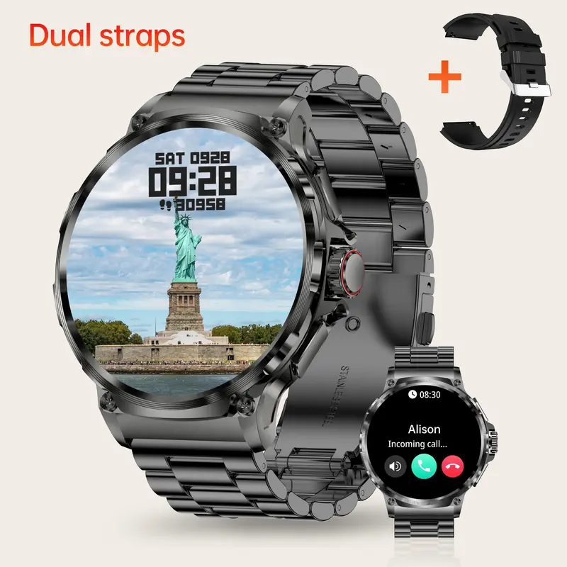 Men's Outdoor Sports Tracking Wristwatch, Step Tracker Watch, Sports Smart Watch, 1.85 Inch Round Screen, 710mah Battery Life, Ip67 Waterproof, Bluetooth-compatible, Compatible with iOSandroid, Sports Tracking Smartwatch