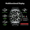 Dizhi Trendy Black Knight Steel Band Men's Fashion Multifunctional Luminous Waterproof Business-Style Quartz Watch