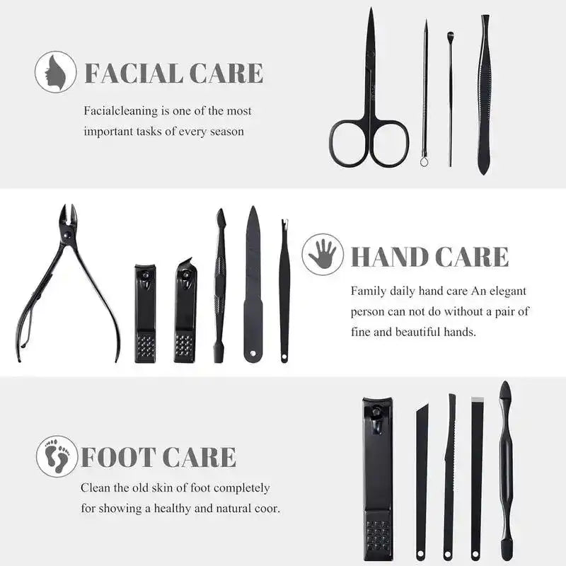 Premium -24-Piece Nail Clipper & Grooming Kit - Professional Manicure Pedicure Tools with Travel Case - Nail Supplies for Men - Ideal Mens Gifts, Birthday Gifts for Boyfriend, Daily Use