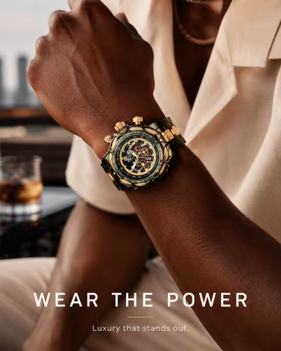Luxury Men's High End Fashionable Stylish Quartz Watches Analog Watch High Aesthetic Light Luxury Fashion Casual Versatile Punk Style Stainless Steel Large Dial Gift Box Included