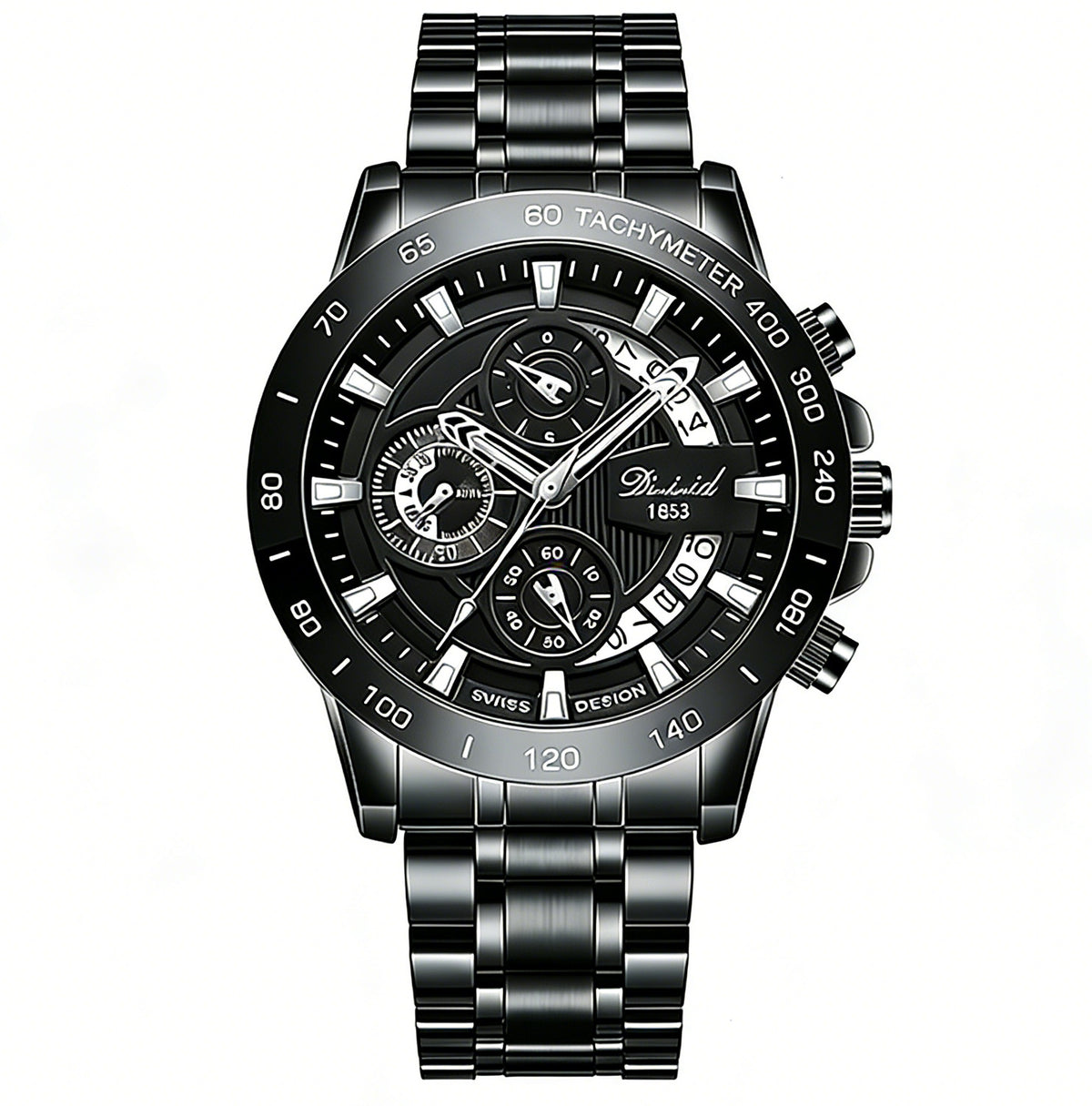 Dizhi Trendy Black Knight Steel Band Men's Fashion Multifunctional Luminous Waterproof Business-Style Quartz Watch