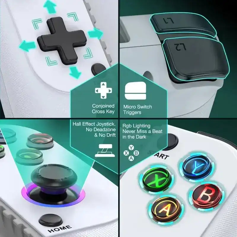 Wireless Mobile Gaming Controller for 100-175mm Smartphones, Rechargeable Portable Controller for iPhone/Android/iPad, Hall Effect Joystick, Turbo, Low Latency Bluetooth, Phone Case Support, Gaming Accessories for Steam, Cool Gadgets Gifts for Him