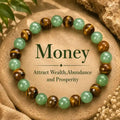Unisex Tiger Eye & Green Aventurine Beaded Crystal Bracelet - Adjustable Size (5.9-7.87in) Charms for Unisex Wear, Abundance, Wealth-Attracting Adult Costume Jewelry Unscented Anniversary Accessory