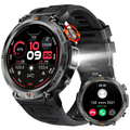 Rugged Wearable Smartwatch for Men - Electronic Gadgets with Call Receive/Dial, LED Flashlight, 3ATM Waterproof, 100+ Sports Modes, Pedometer, Durability, Motion Tracker Smart Watches, Camera Remote Ctrl (Swimming & Gift Compatible)