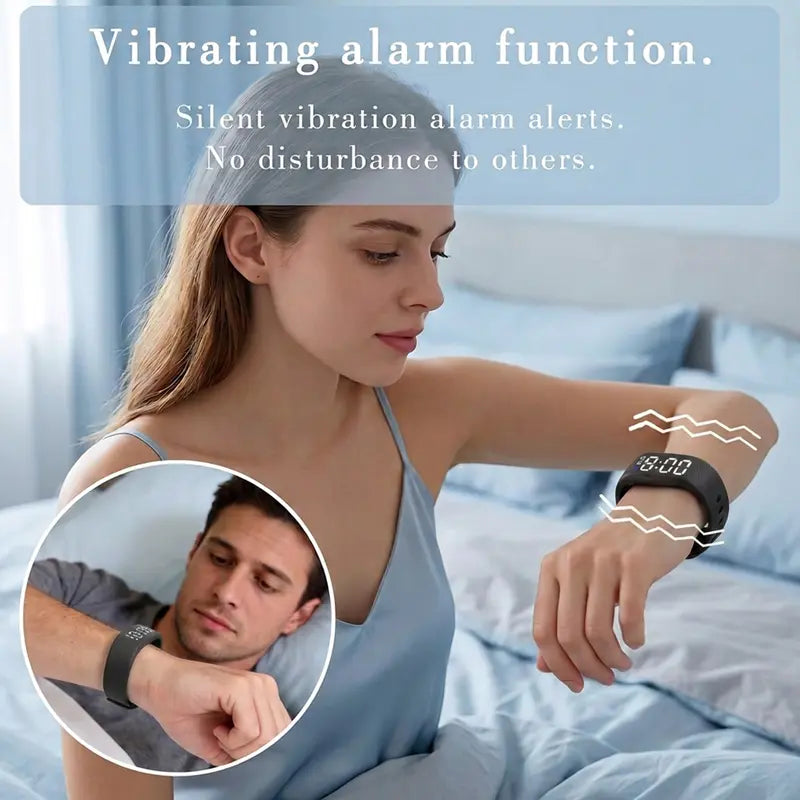 Fitness Tracker with Silent Alarm, Waterproof Band, Step Counter, Built-in USB Plug - No Cables Needed, Ideal for Gym & Travel