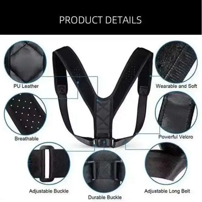 Adjustable back shoulder posture corrector belt clavicle spinal support home office sport upper back neck brace