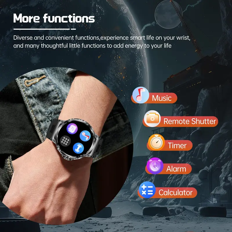 Men's Outdoor Sports Tracking Wristwatch, Step Tracker Watch, Sports Smart Watch, 1.85 Inch Round Screen, 710mah Battery Life, Ip67 Waterproof, Bluetooth-compatible, Compatible with iOSandroid, Sports Tracking Smartwatch