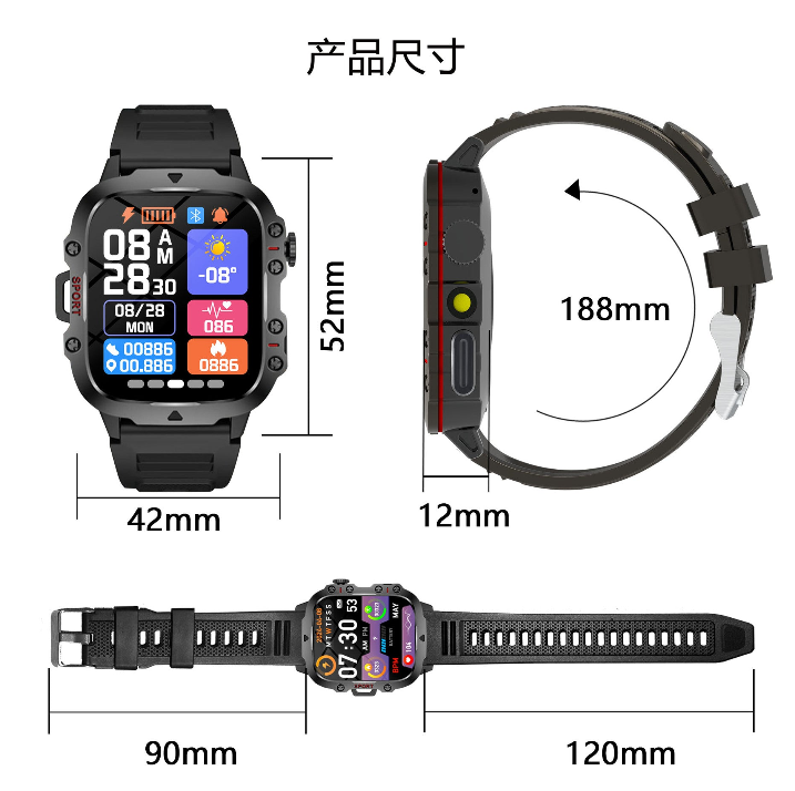 Multifunctional Wearable Smartwatch with LED Light and Screen, Fashionable Digital Watch with Multiple Sports Modes, Smartwatch for Fitness, Wireless Call and Custom Photo Health Tracker, Digital Smart Watches