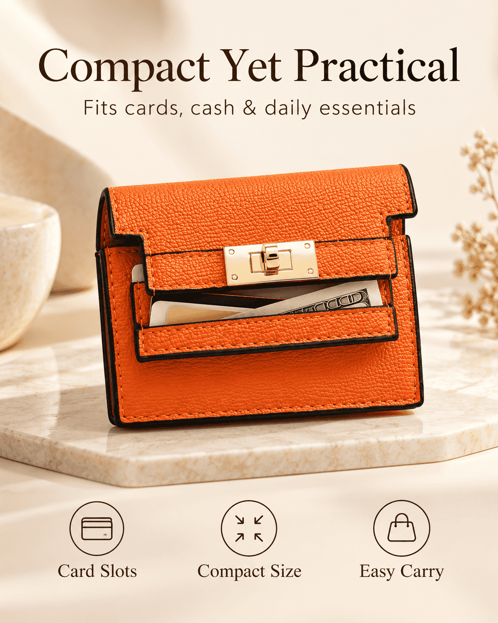 Women's Solid Color Credit Card Holder, Fashionable Small PU Leather Wallet, Casual All-Match Commuter Card Bag for Work & Daily Use, Great Gift for Girlfriend, Card Slot, Card Pouch