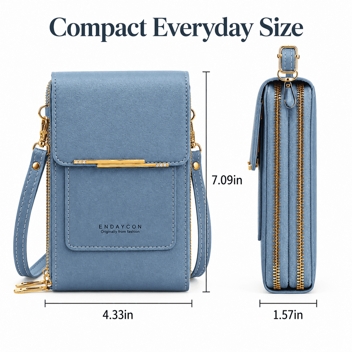 Touchscreen Sensitive Phone Bag with Multiple Colors, Use Phone Without Taking It Out, Clear Window Crossbody Purse with 3 Card Slots & Secure Dual Zipper Wallet