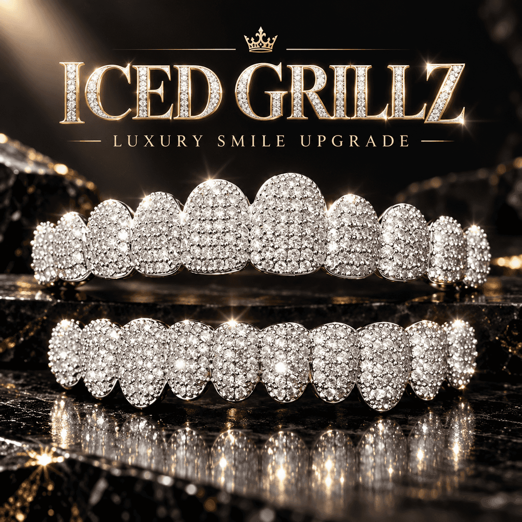 Boys&Hood 8A High-Depth Brilliance Handcrafted Iconic Honeycomb Diamond Grillz, Hiphop Streetwear Dental Accessory, Luxury & Precision No Dental Work Required Men's Costume Body Jewelry