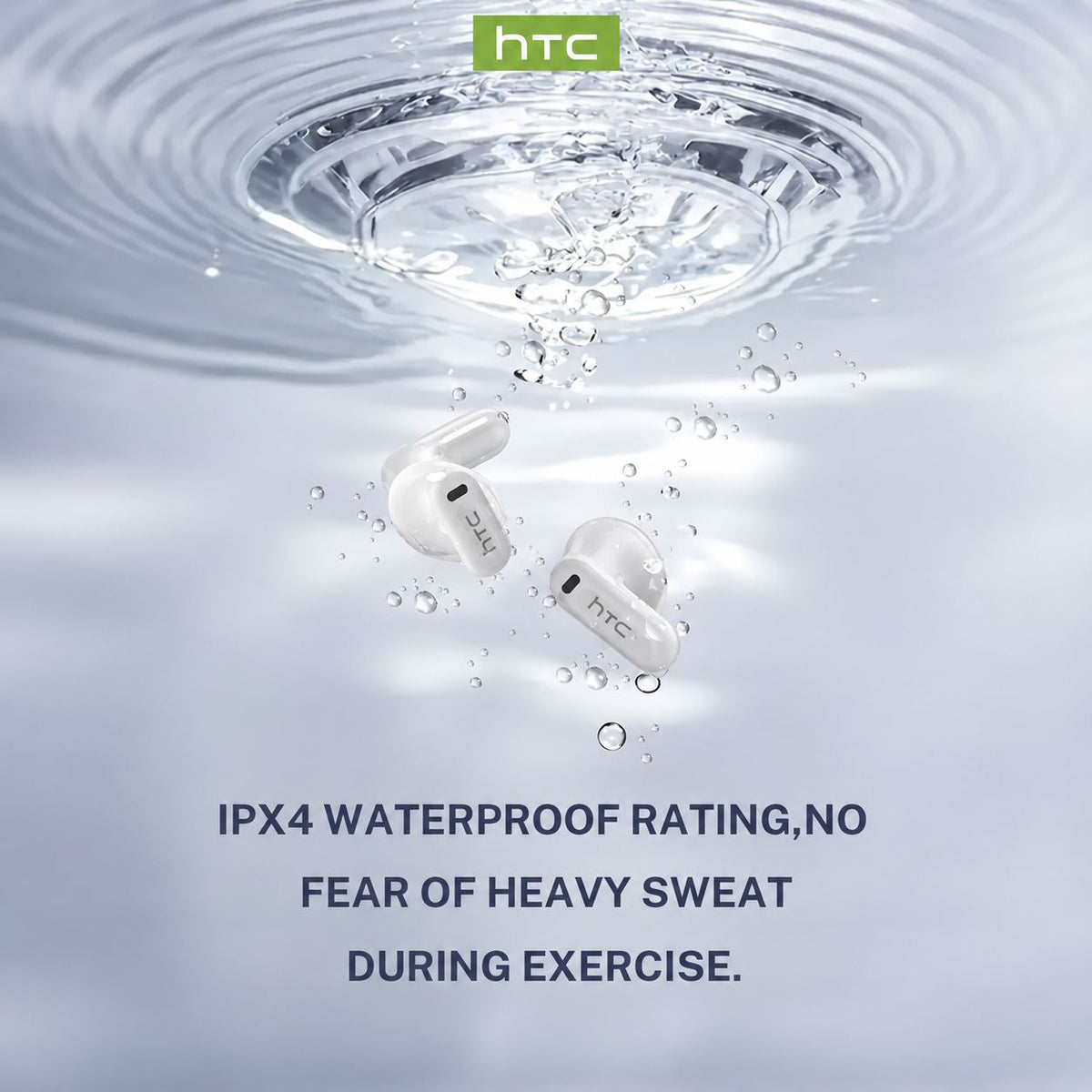 hTC NE20 True Wireless Bluetooth 6.0 Headphones - Wireless Earphones, Audio Electronic Device, Gaming Use, LCD Display, Touch Control, Callready Mic, Water Resistant, Volume Ctrl, Included Batteries, Cellphone Compatible