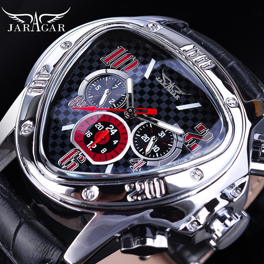 JARAGAR Men's Fashion Casual Heart-Shaped Triangle Automatic Mechanical Watch