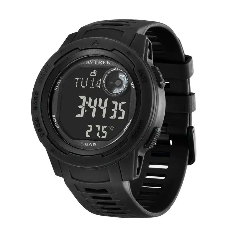 Trendy Multifunctional Tactical Sport Watch for Men Men's Accessories with Luminous Dial, Altimeter, Compass, Stopwatch, 50M Waterproof for Outdoor Hiking, Camping, Trendy Multifunctional Watch sohochic
