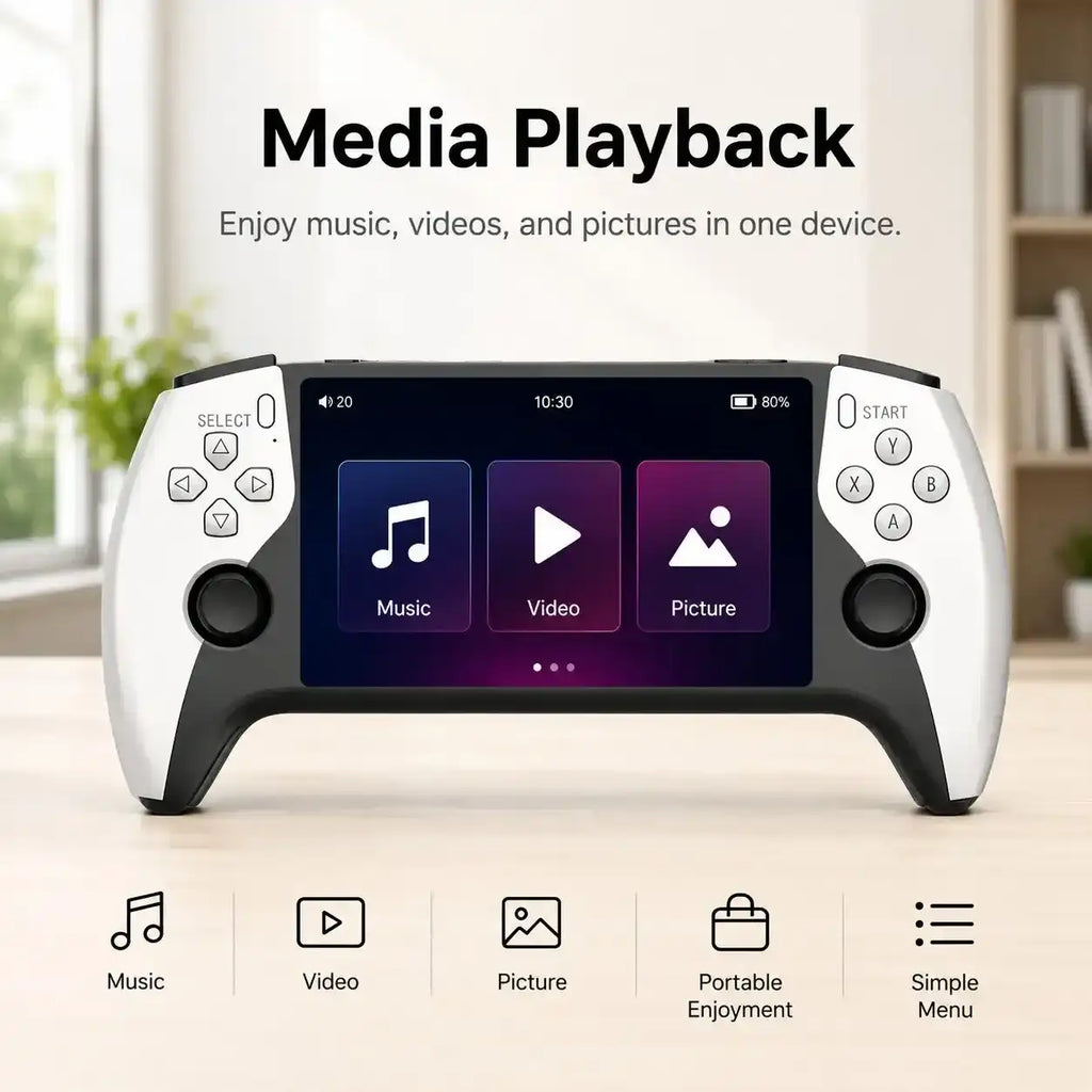 New Sf3500 Portable Handheld Game Console, 5-Inch IPS HD Screen, Retro Arcade Simulator, Dual Player, TV Compatible, Rechargeable, Comfort Grip, Video Game Console
