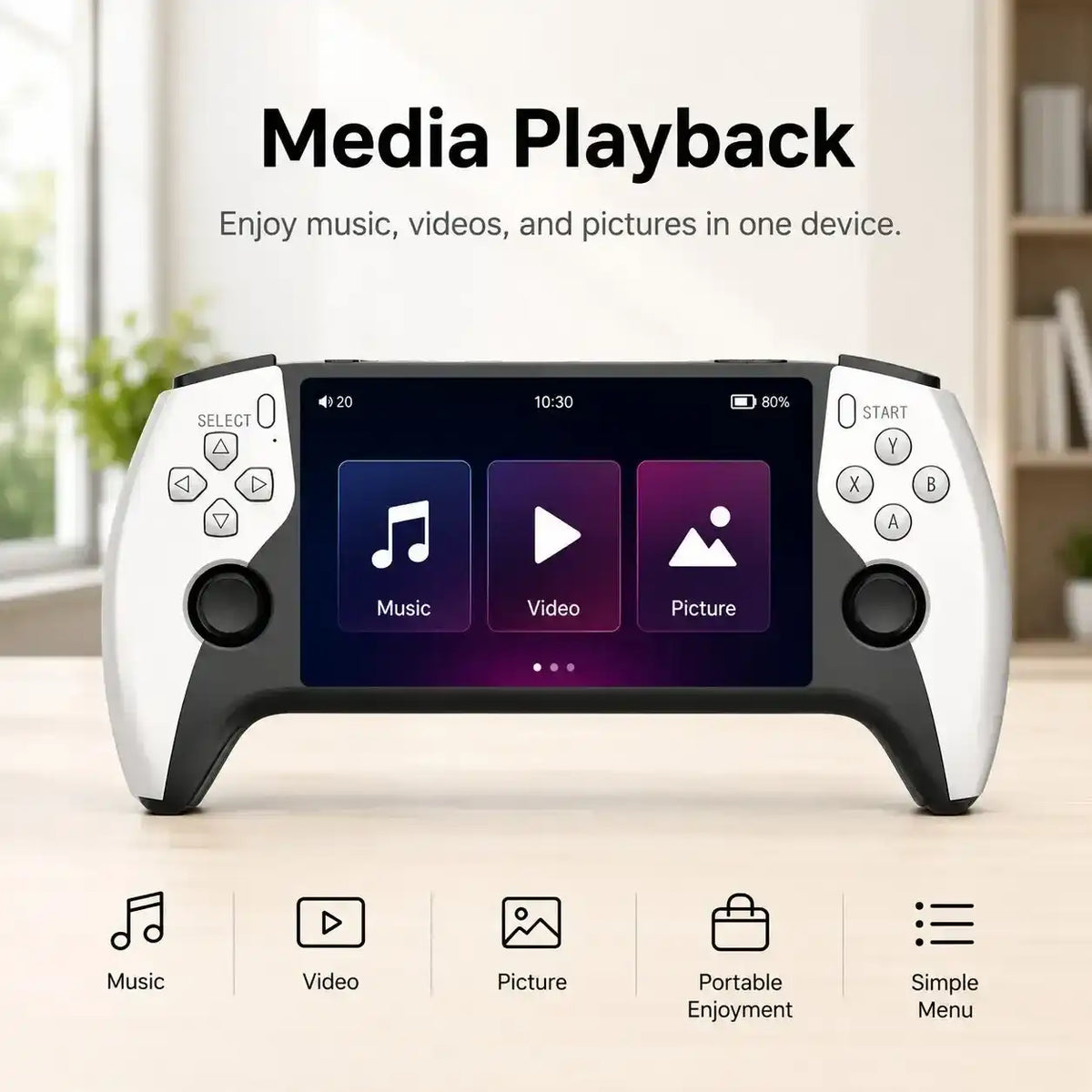 New Sf3500 Portable Handheld Game Console, 5-Inch IPS HD Screen, Retro Arcade Simulator, Dual Player, TV Compatible, Rechargeable, Comfort Grip, Video Game Console