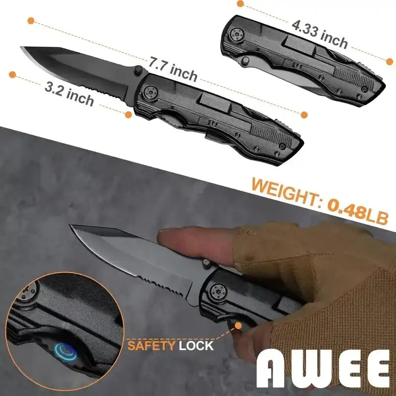 AWEE Gifts for Men,Multitool Pocket Knife with Blade,Stocking Stuffers for Men,Christmas Valentinens Day Fathers Day Birthday Gifts for Him Dad Husband,Camping,Emergency,Outdoor, knife pocket multitool Folding Stainless Steel