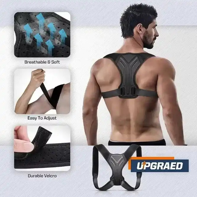Adjustable back shoulder posture corrector belt clavicle spinal support home office sport upper back neck brace