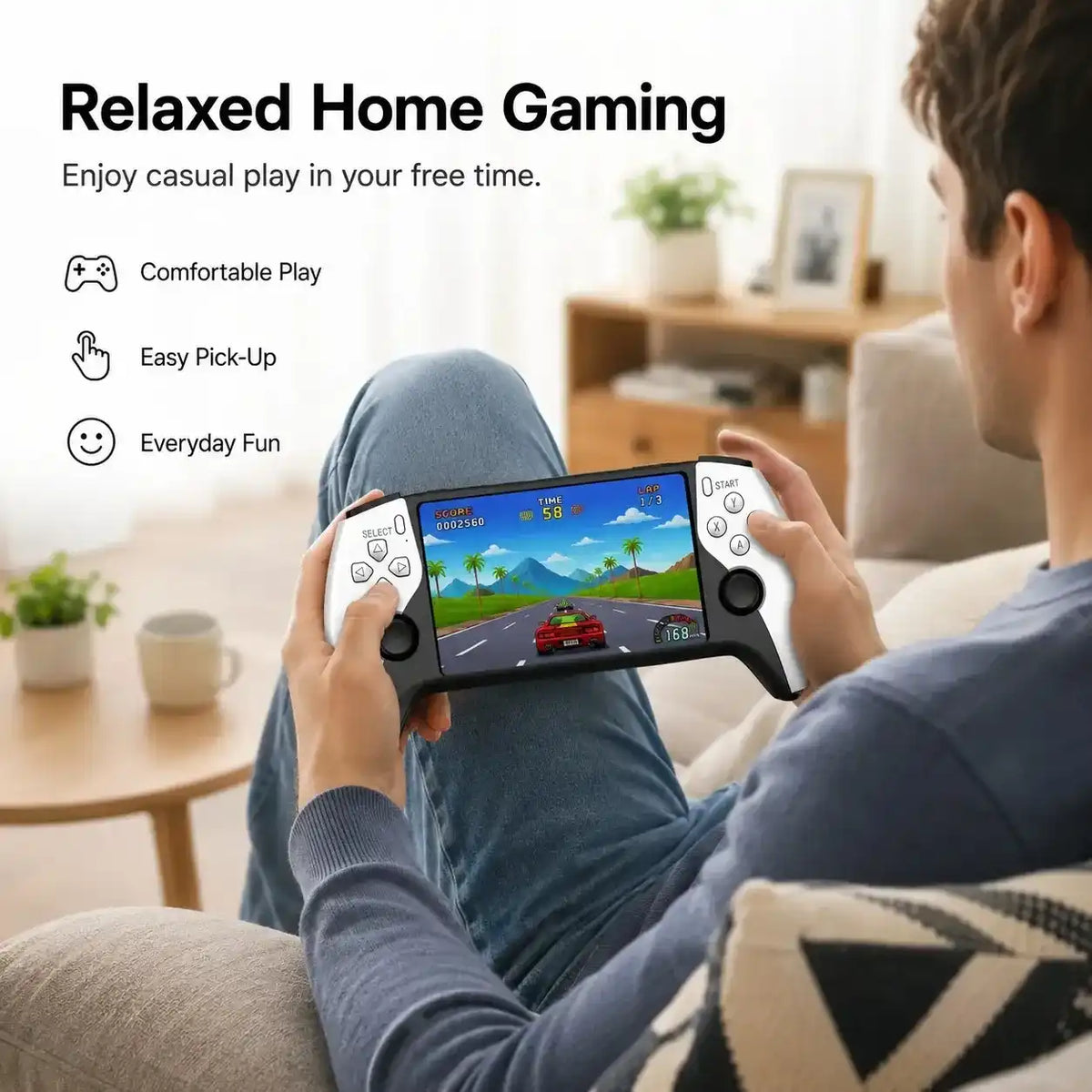 New Sf3500 Portable Handheld Game Console, 5-Inch IPS HD Screen, Retro Arcade Simulator, Dual Player, TV Compatible, Rechargeable, Comfort Grip, Video Game Console