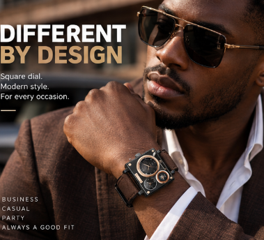 Men's Business Fashion Square Dial Quartz Watch, with Box, 2024 New Style Fashion Multifunction Watch for Party, Trendy All-match & Exquisite Watch for Birthday Gift, Trendy Multifunctional Watch, Business Fashion Watches