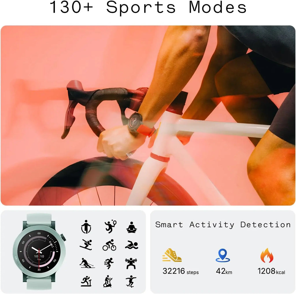 （WhatsApp can be used.）Smart Watch - Men's Accessories, Tech Gadgets for Gym & Running, Bluetooth Call, AI Energy Score, 1.43” Heart Rate Tracker, Sleep Monitor, GPS, 130 Sport Modes, IP68, Android iOS Compatible