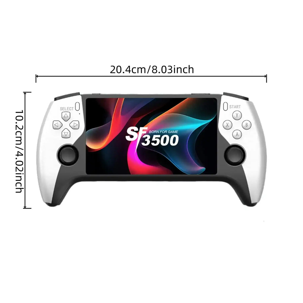 New Sf3500 Portable Handheld Game Console, 5-Inch IPS HD Screen, Retro Arcade Simulator, Dual Player, TV Compatible, Rechargeable, Comfort Grip, Video Game Console