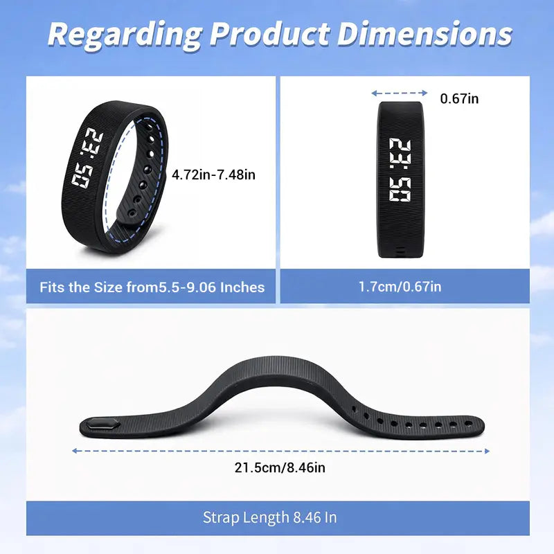 Fitness Tracker with Silent Alarm, Waterproof Band, Step Counter, Built-in USB Plug - No Cables Needed, Ideal for Gym & Travel