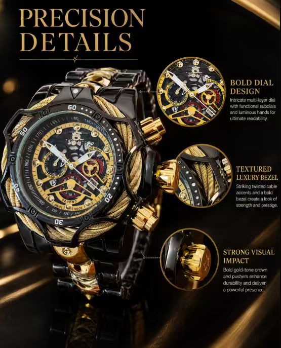 Luxury Men's High End Fashionable Stylish Quartz Watches Analog Watch High Aesthetic Light Luxury Fashion Casual Versatile Punk Style Stainless Steel Large Dial Gift Box Included
