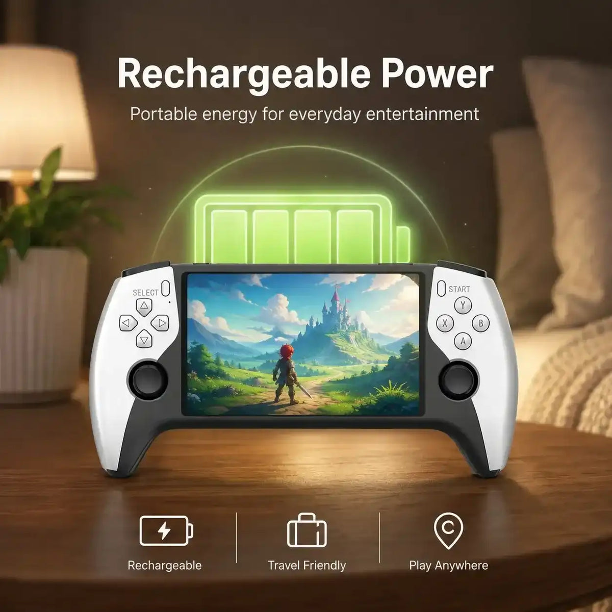 New Sf3500 Portable Handheld Game Console, 5-Inch IPS HD Screen, Retro Arcade Simulator, Dual Player, TV Compatible, Rechargeable, Comfort Grip, Video Game Console