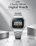 A168W-1 Stainless Steel Digital Watch - EL Backlight, Alarm & Stopwatch | Saa ya Dijitali ya Chuma Cha Pua Imara kwa Wanaume